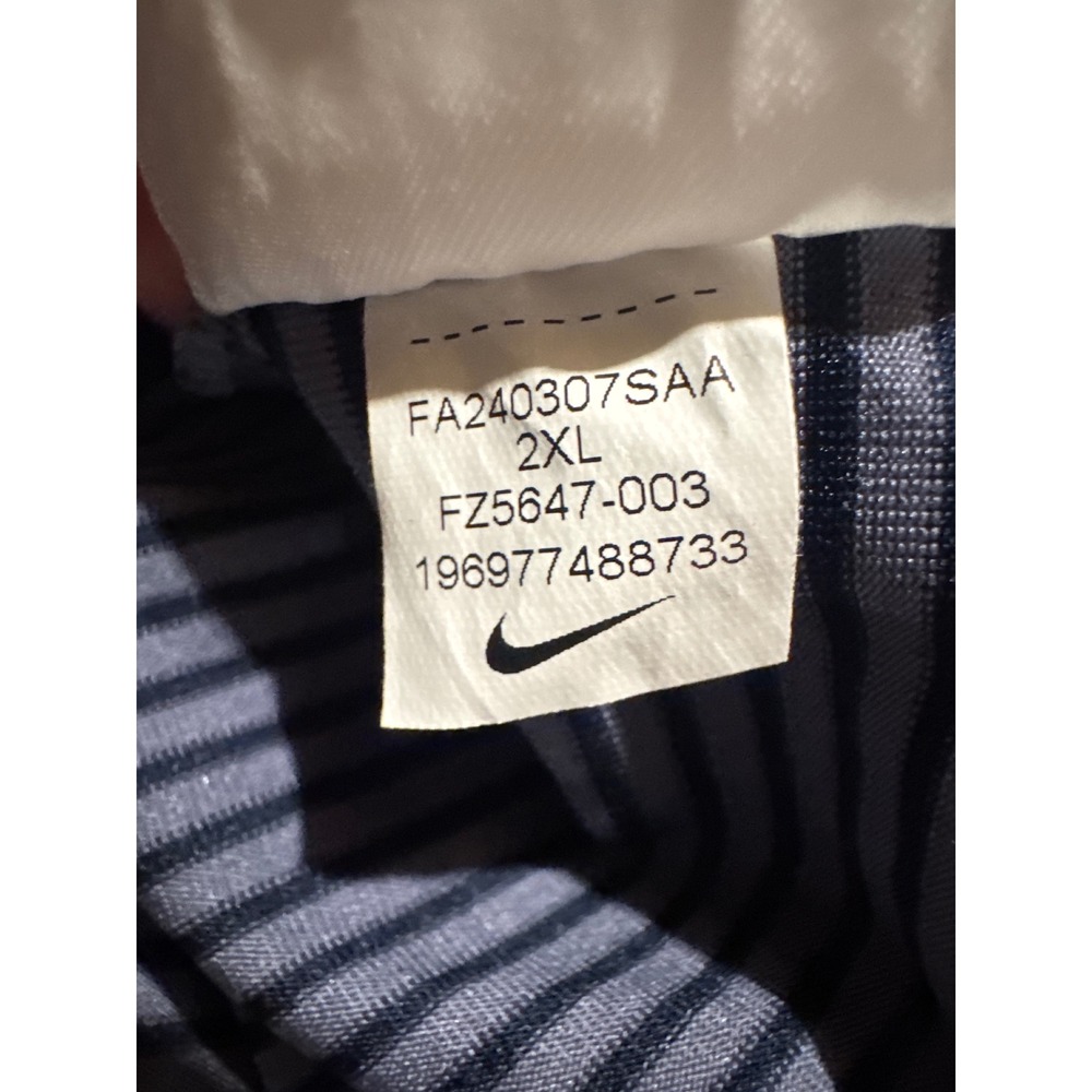Nike Dri-FIT Mens XXL Navy Blue Grey Striped Golf Polo Shirt FZ5647-003 - Picture 6 of 6